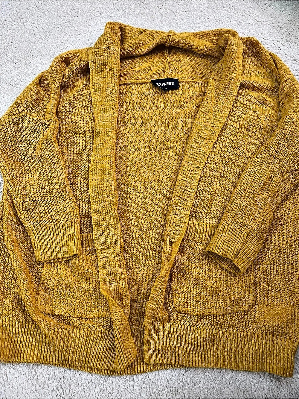 Express Knit Cardigan in Yellow Size Small